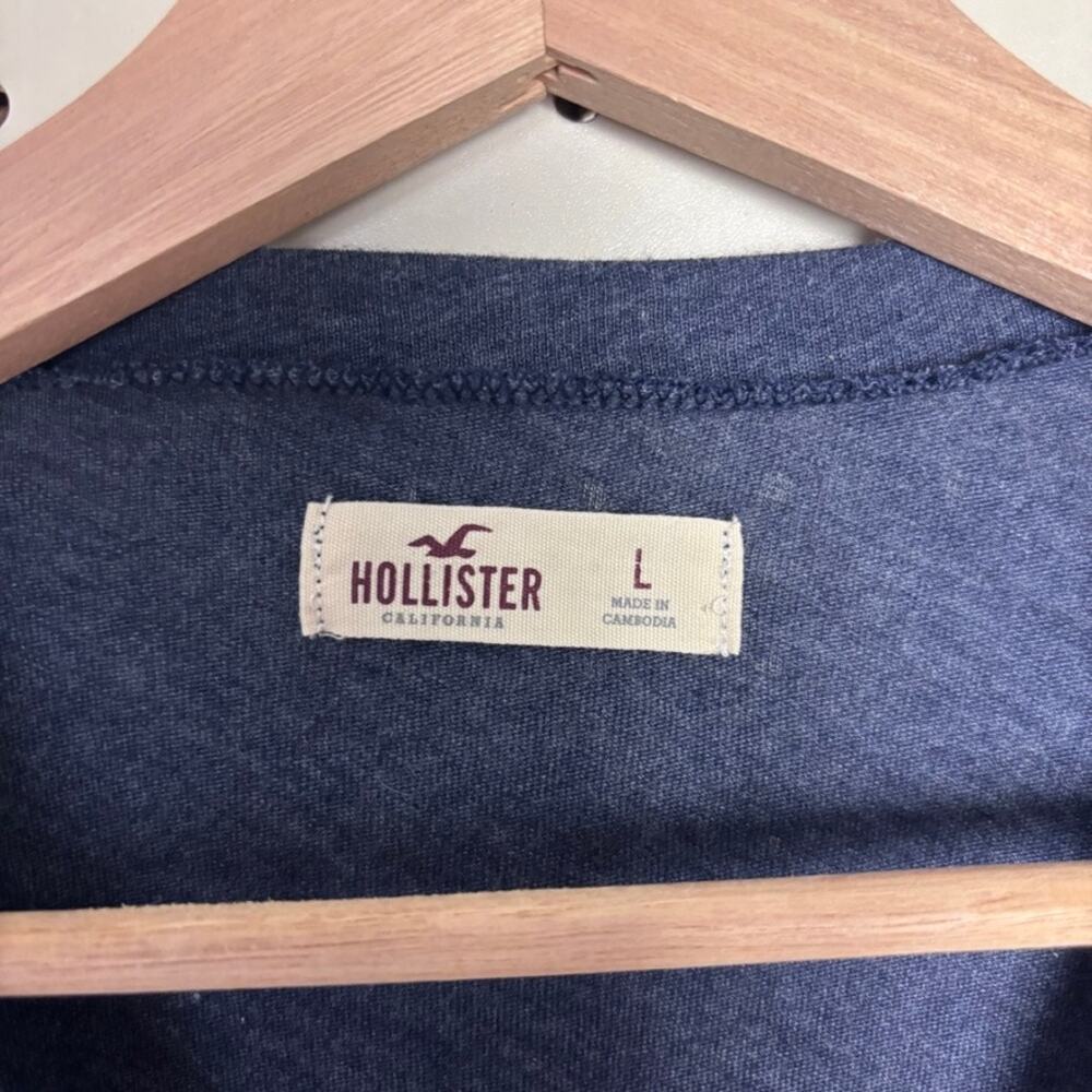 Vintage Hollister T-shirt Women's L Navy White Embroidered Y2K - Picture 3 of 5